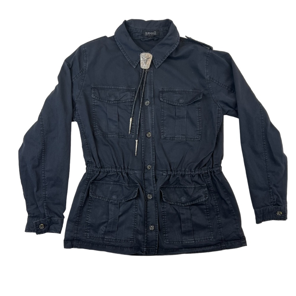 Buffalo David Bitton Lightweight Military Utility Jacket-Shirt Black Size Small